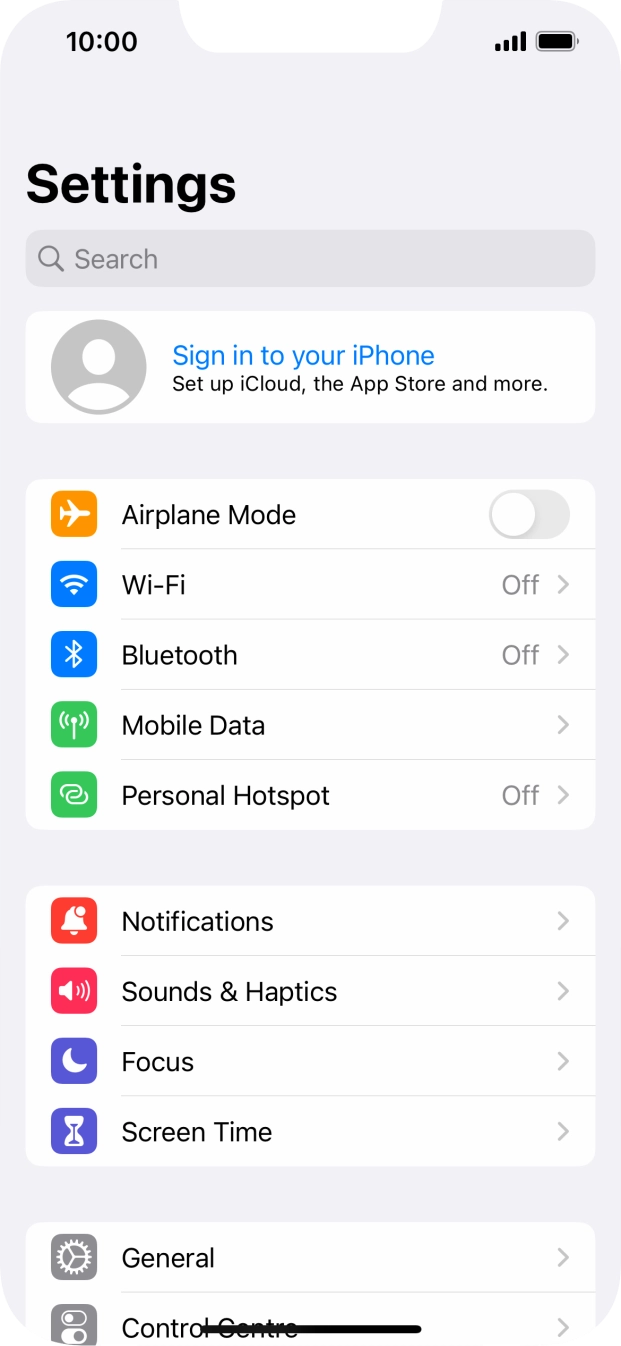 Press Sign in to your iPhone. Press Sign in to your iPhone.