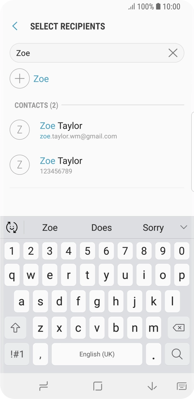 Press the required contact. Press the required contact.