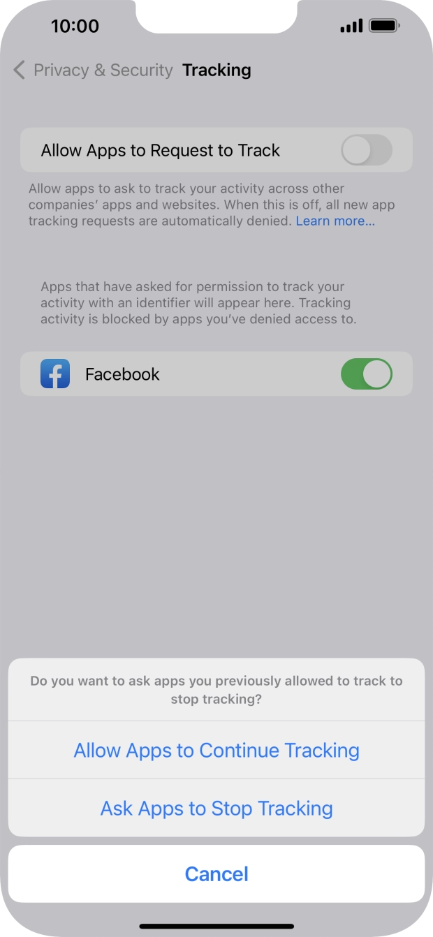 If you turn off the function, press the required setting.