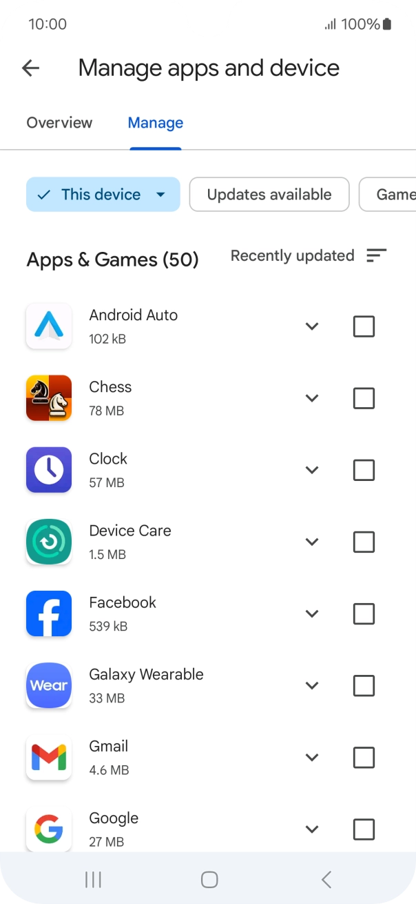 Press the required app.