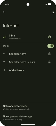 Press the required WiFi network.