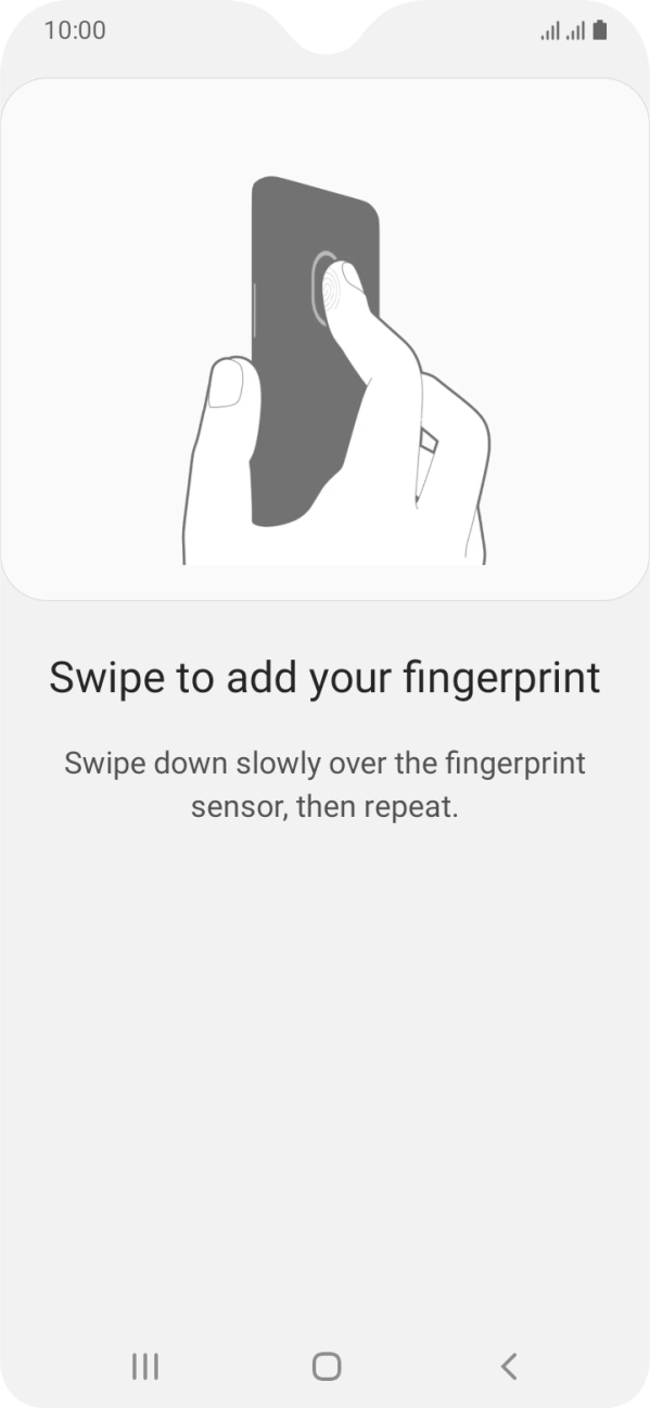 Follow the instructions on the screen to create the phone lock code using your fingerprint. Follow the instructions on the screen to create the phone lock code using your fingerprint.