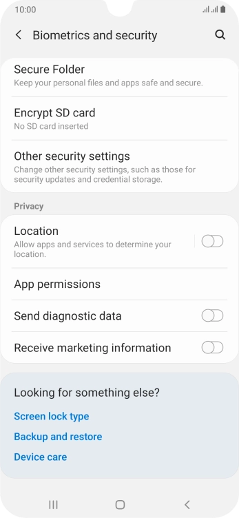 Press Other security settings.