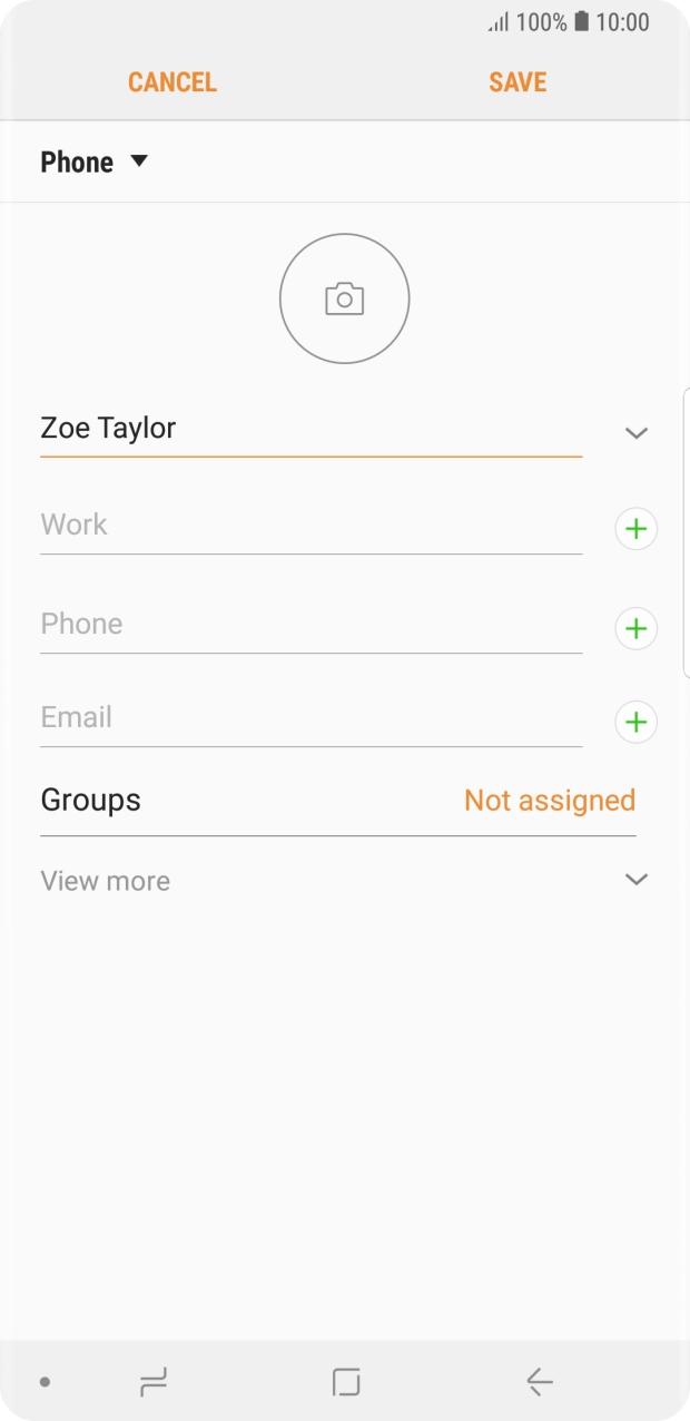 Press the field below 'Phone' and key in the required phone number.