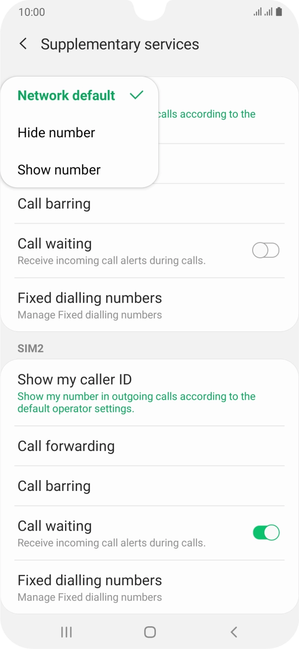Press Show number to turn on caller identification.
