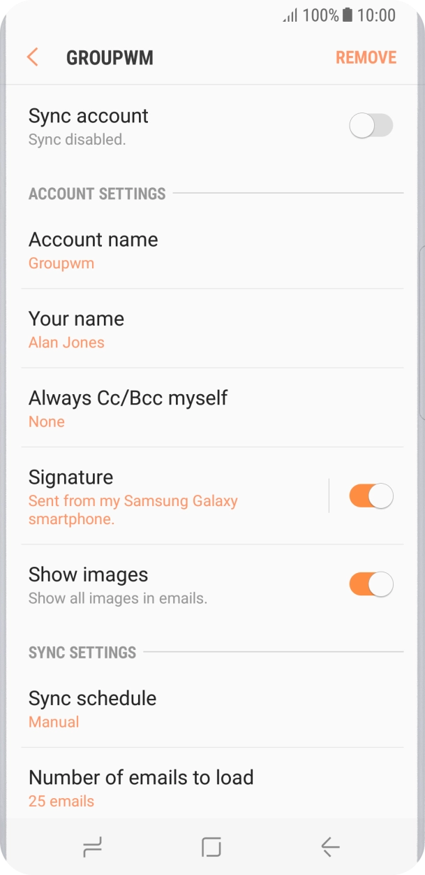 Press the indicator next to 'Sync account' to turn on the function.
