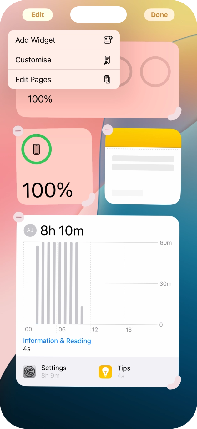 Press Add Widget. Press Add Widget.