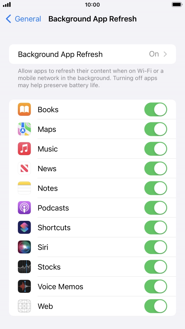Press Background App Refresh. Press Background App Refresh.