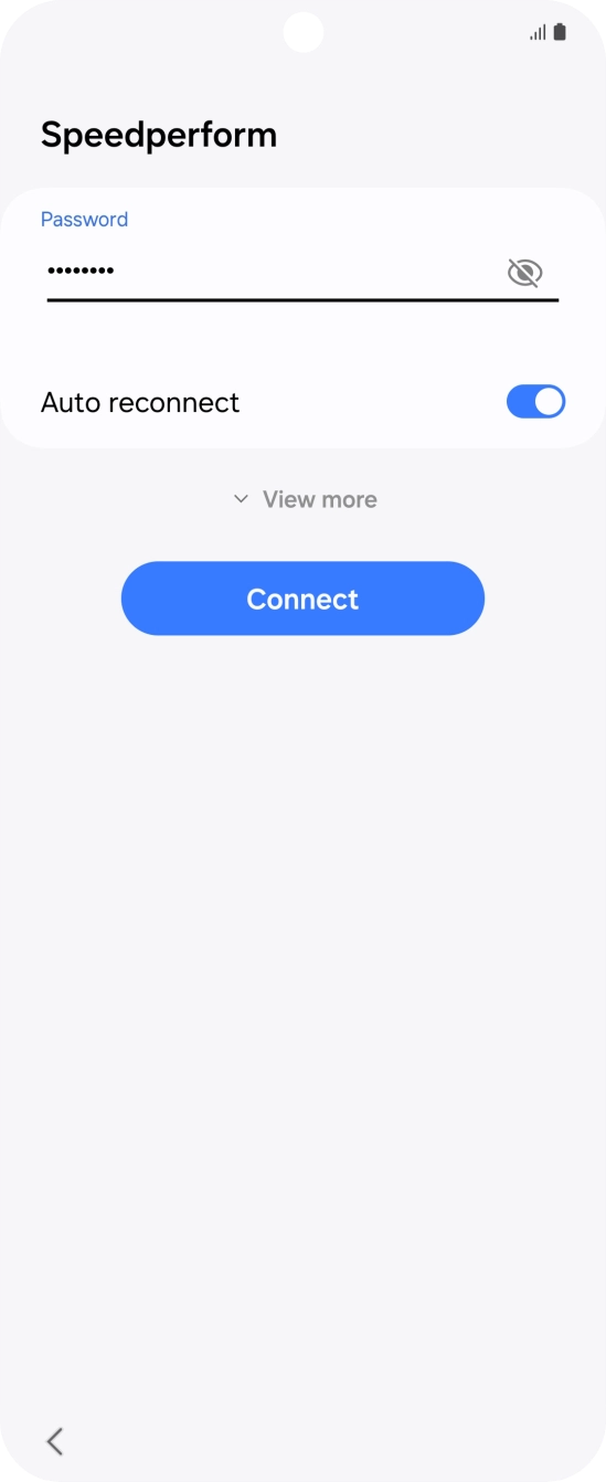 Key in the password for the WiFi network and press Connect.