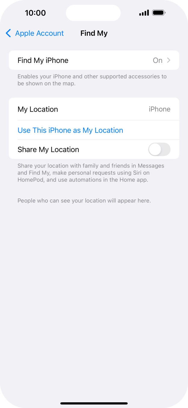 Press Find My iPhone. Press Find My iPhone.