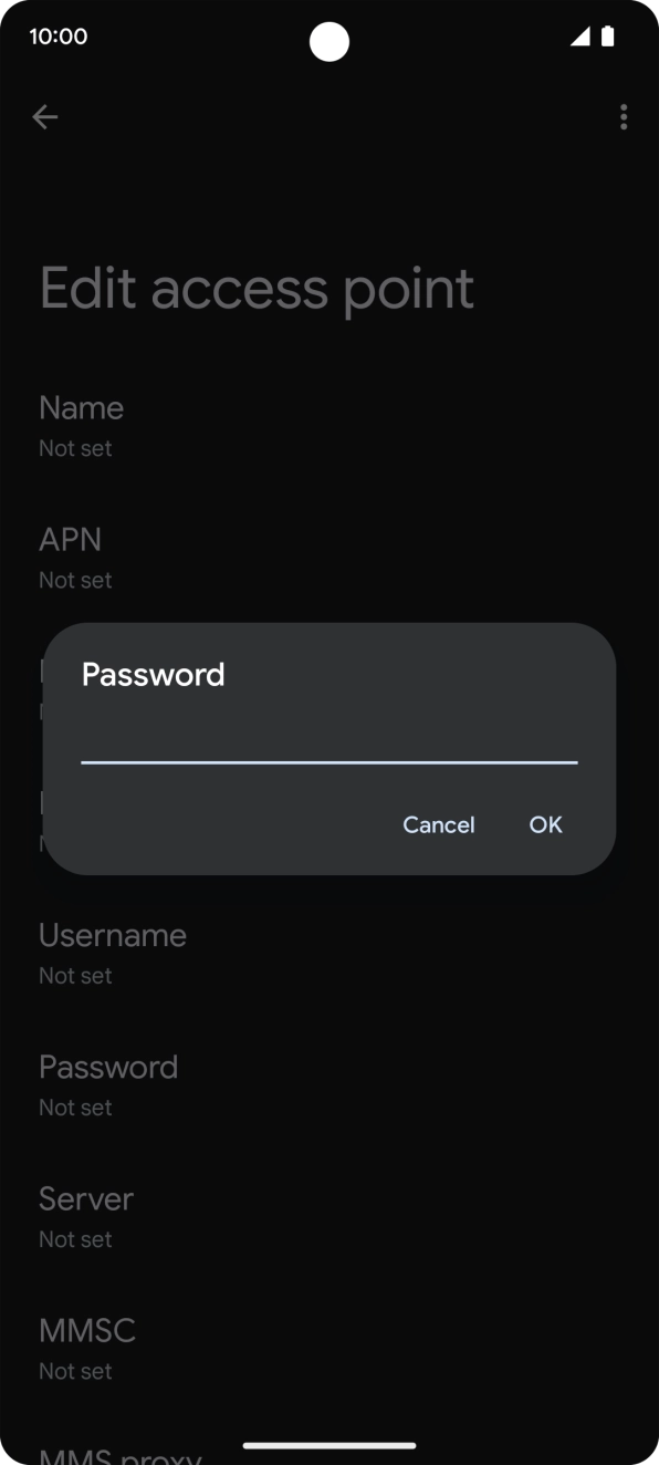 Key in p and press OK.