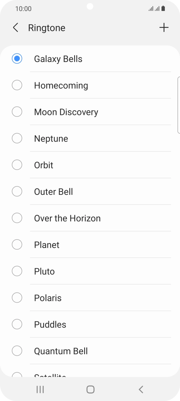 Press the add ringtone icon.