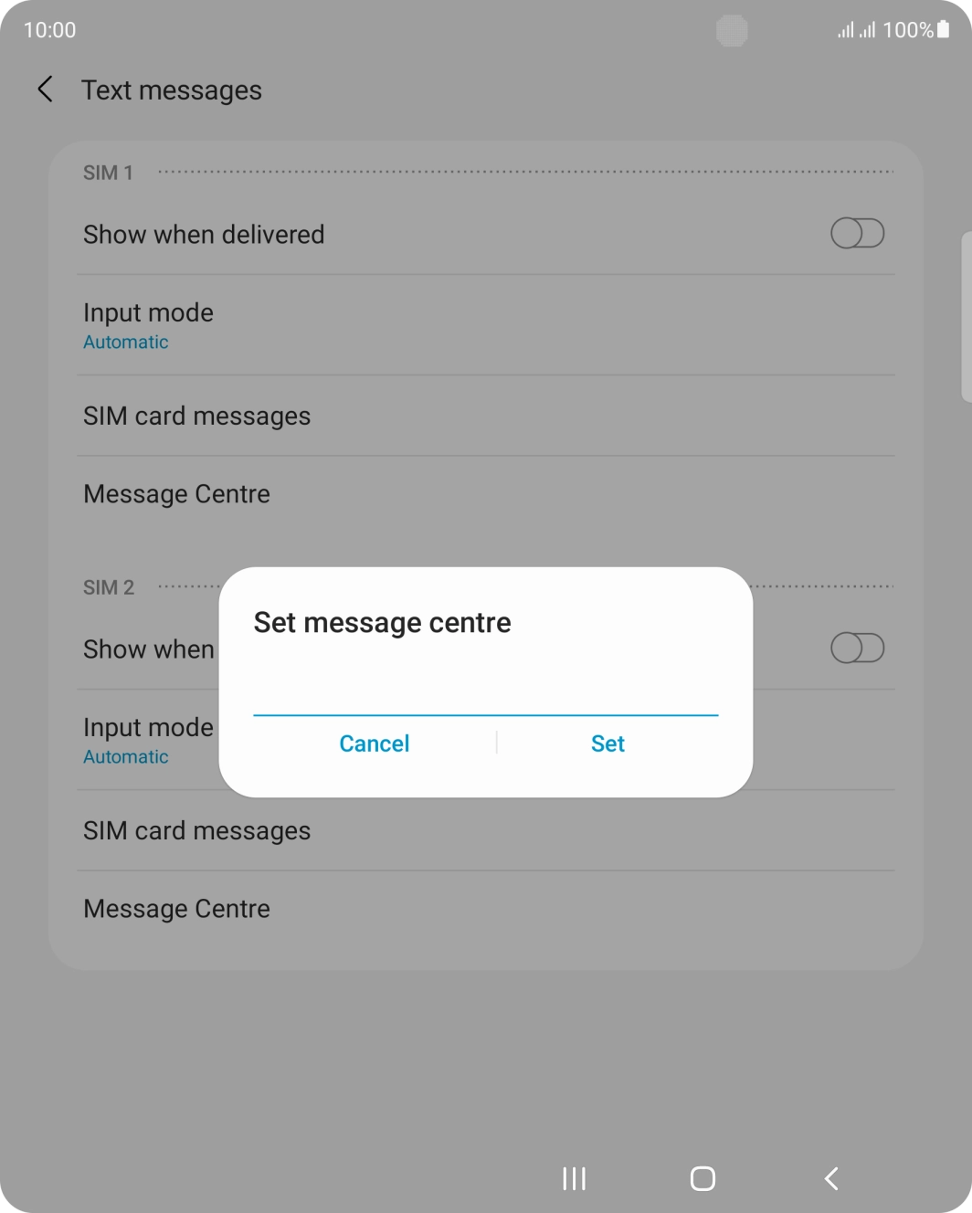 Key in +447802000332 and press Set.