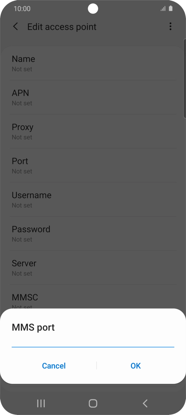 Key in 8080 and press OK.