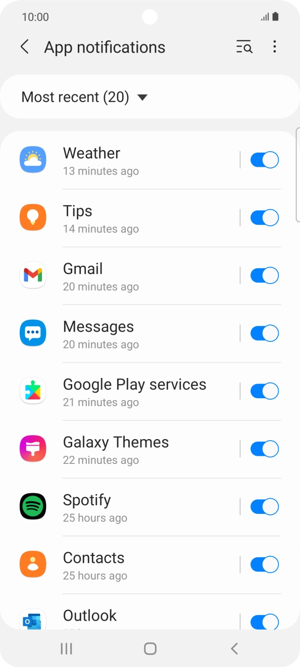 Press the drop down list.