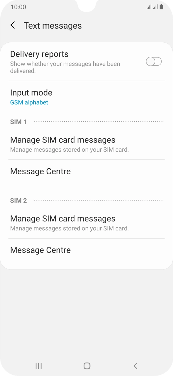 Press Message Centre.