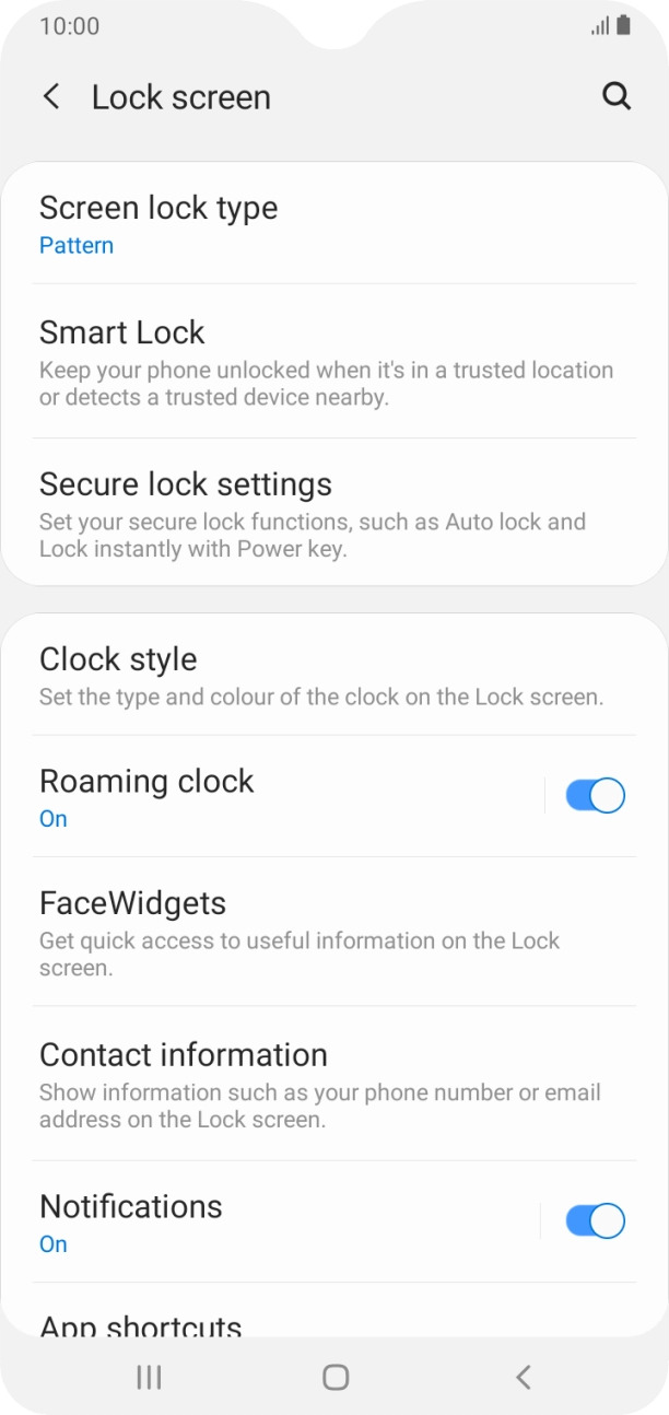 Press Screen lock type and key in the current phone lock code. Press Screen lock type and key in the current phone lock code.