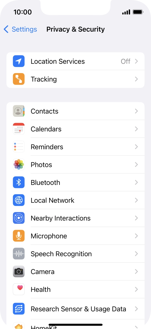 Press Location Services.