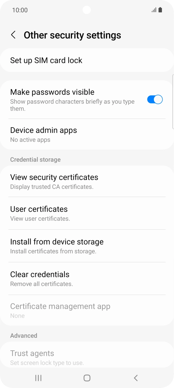Press Set up SIM card lock.