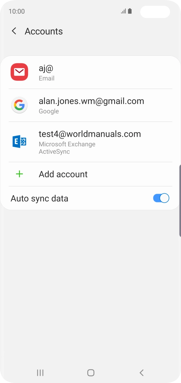 Press the indicator next to 'Auto sync data' to turn the function on or off.