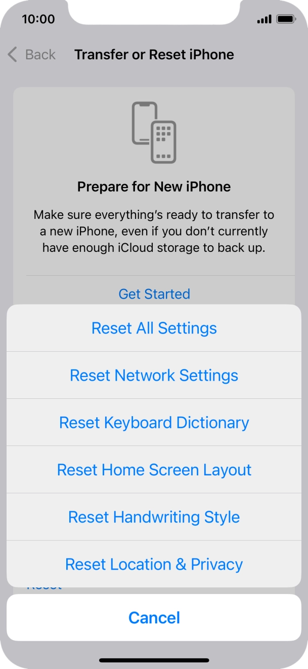 Press Reset Network Settings.