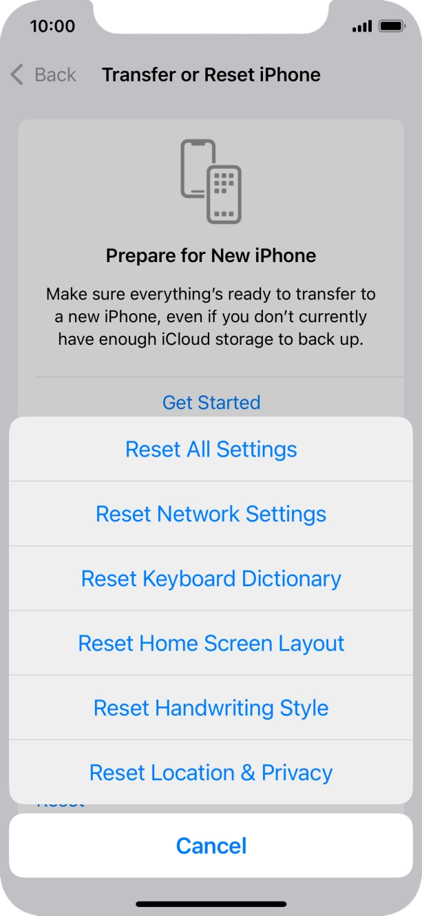 Press Reset Network Settings.