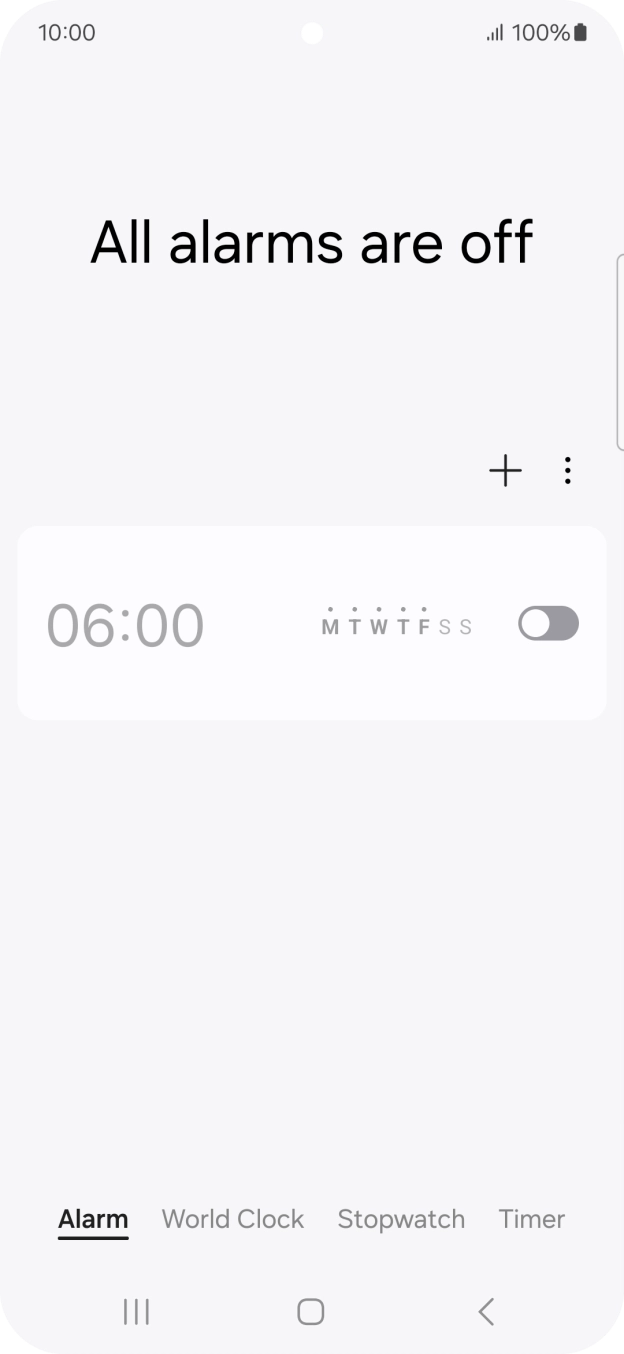 Press the set new alarm icon.