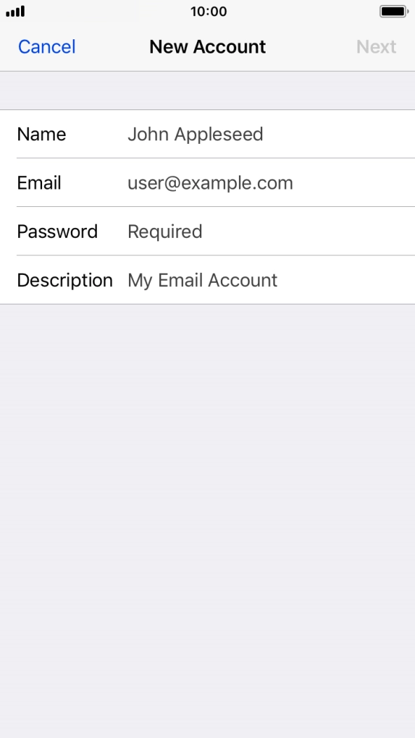 Press Name and key in the required sender name. Press Name and key in the required sender name.