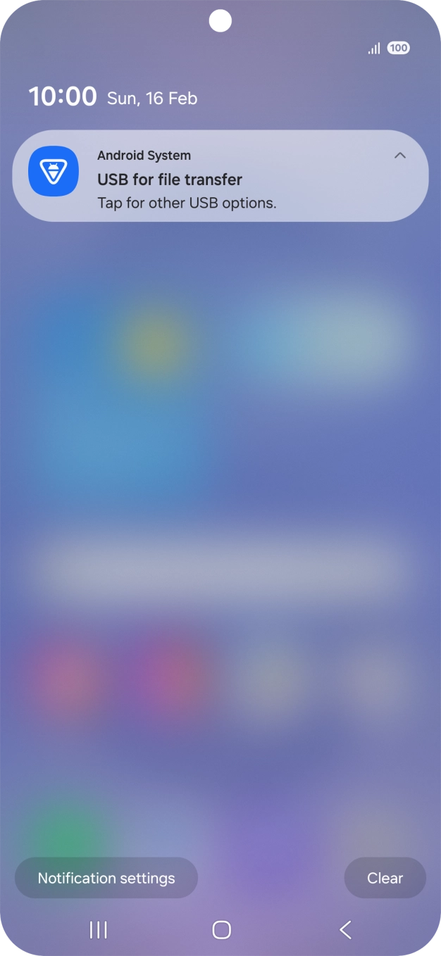 Press Tap for other USB options..