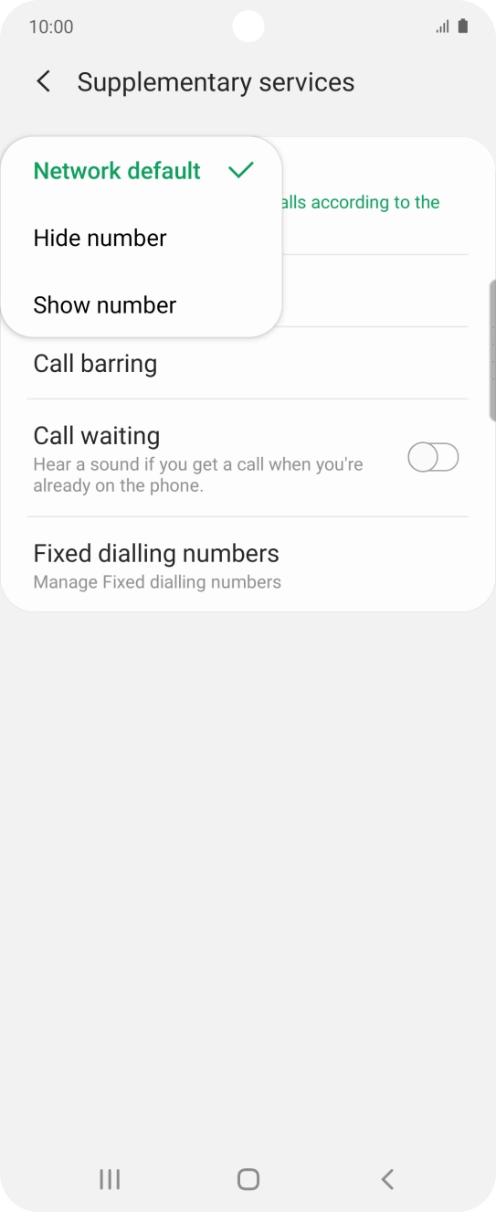 Press Show number to turn on caller identification.