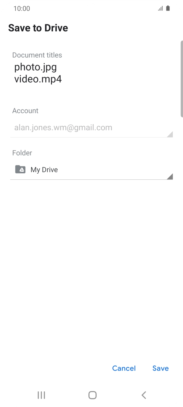Press the field below 'Folder' and go to the required folder. Press the field below 'Folder' and go to the required folder.