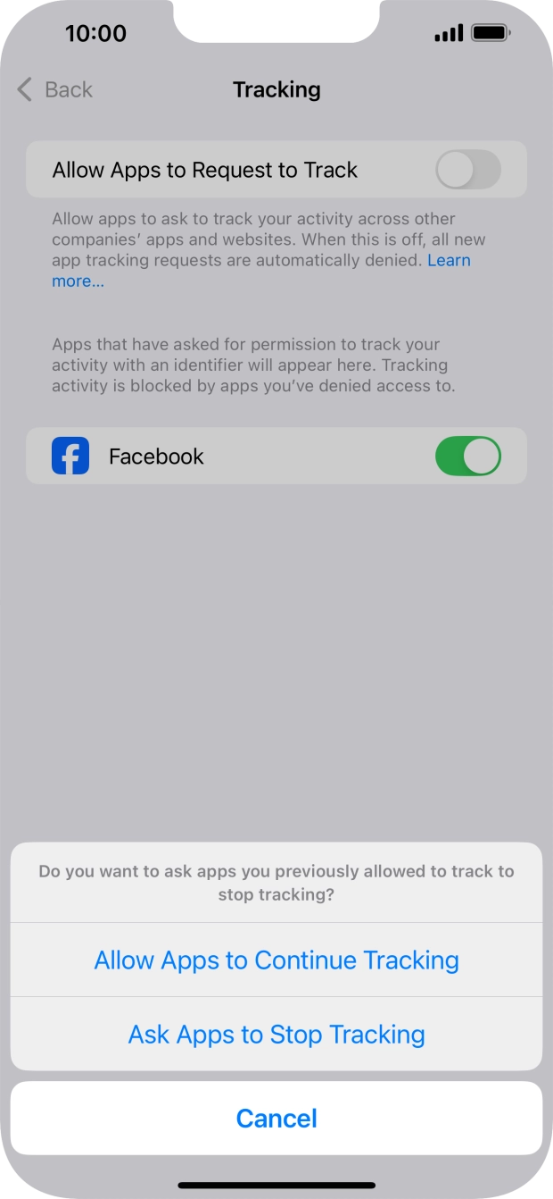 If you turn off the function, press the required setting.