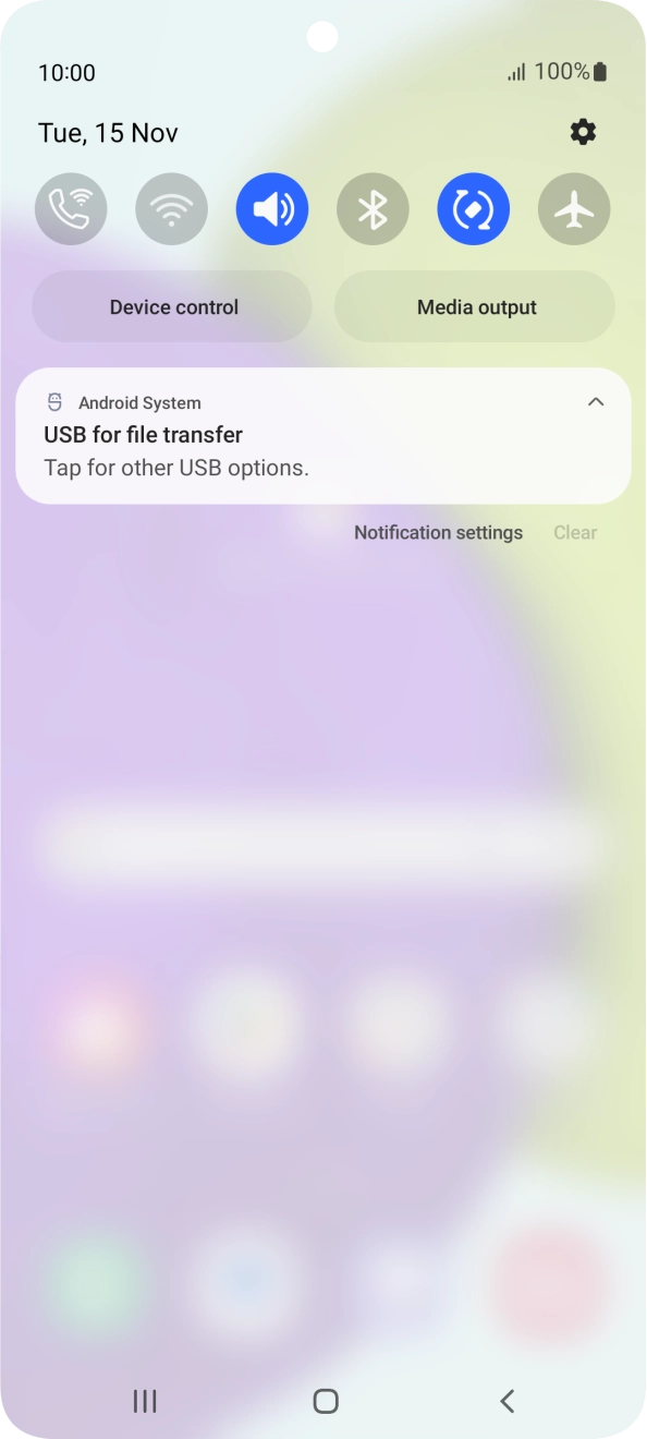 Press Tap for other USB options..