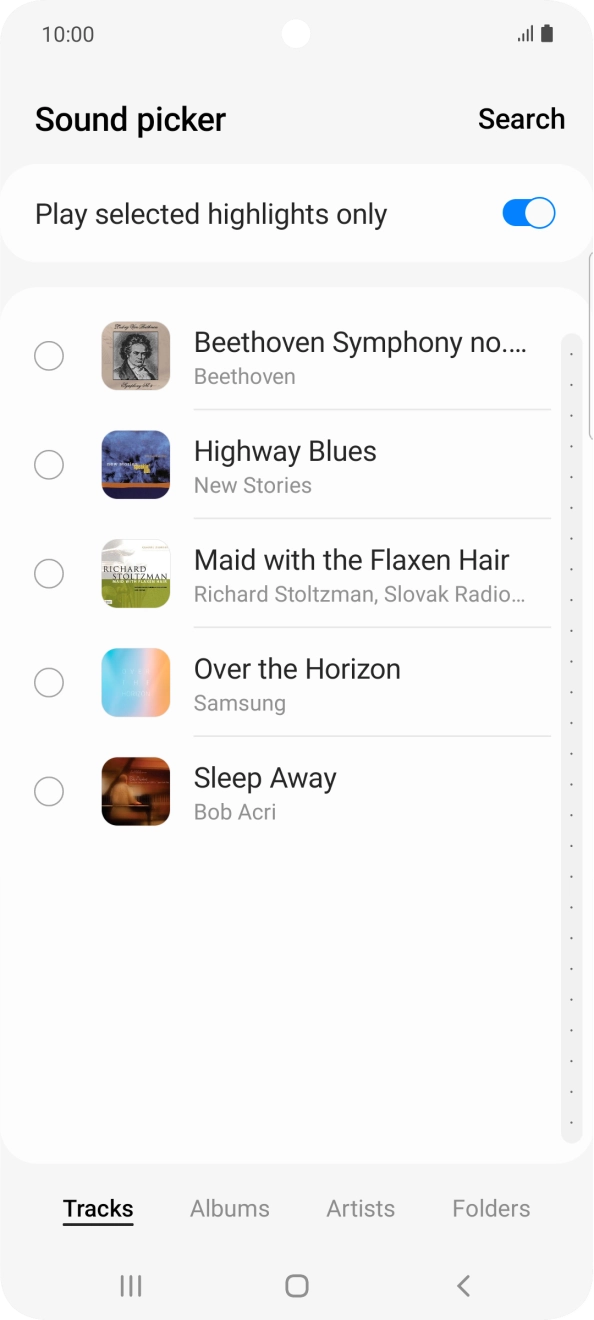 Press the required ring tones to hear them.