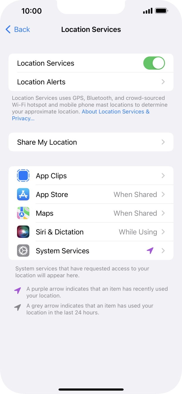 Press the required app.
