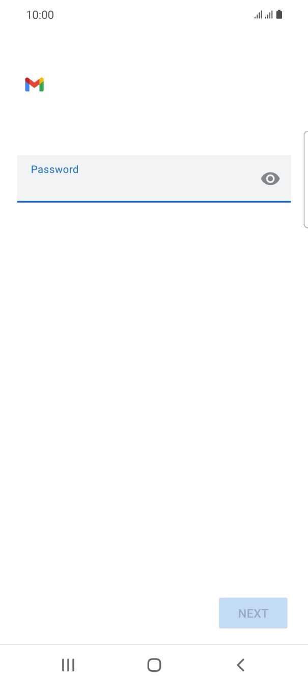 Press the field below 'Password' and key in the password for your email account.