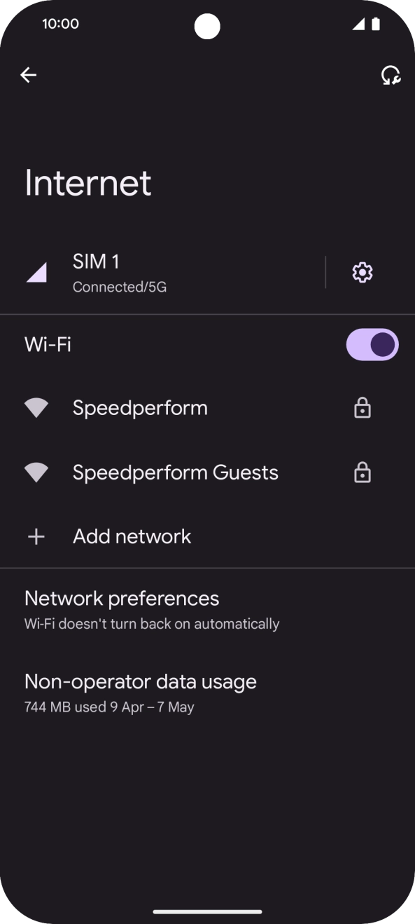 Press the required WiFi network.