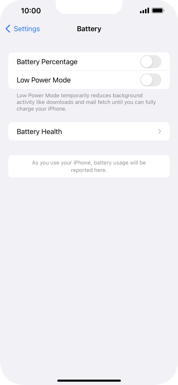 Press the indicator next to 'Low Power Mode' to turn on the function.