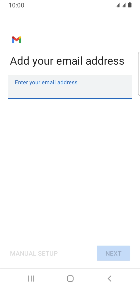 Press the field below 'Enter your email address' and key in your email address.