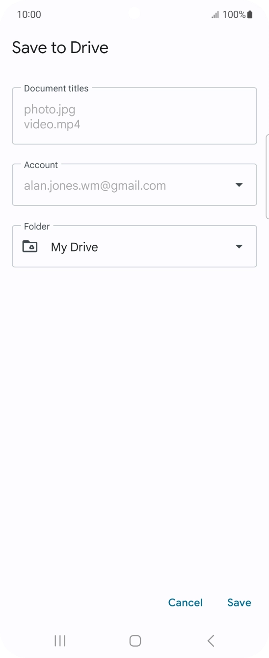 Press the field below 'Folder' and go to the required folder.