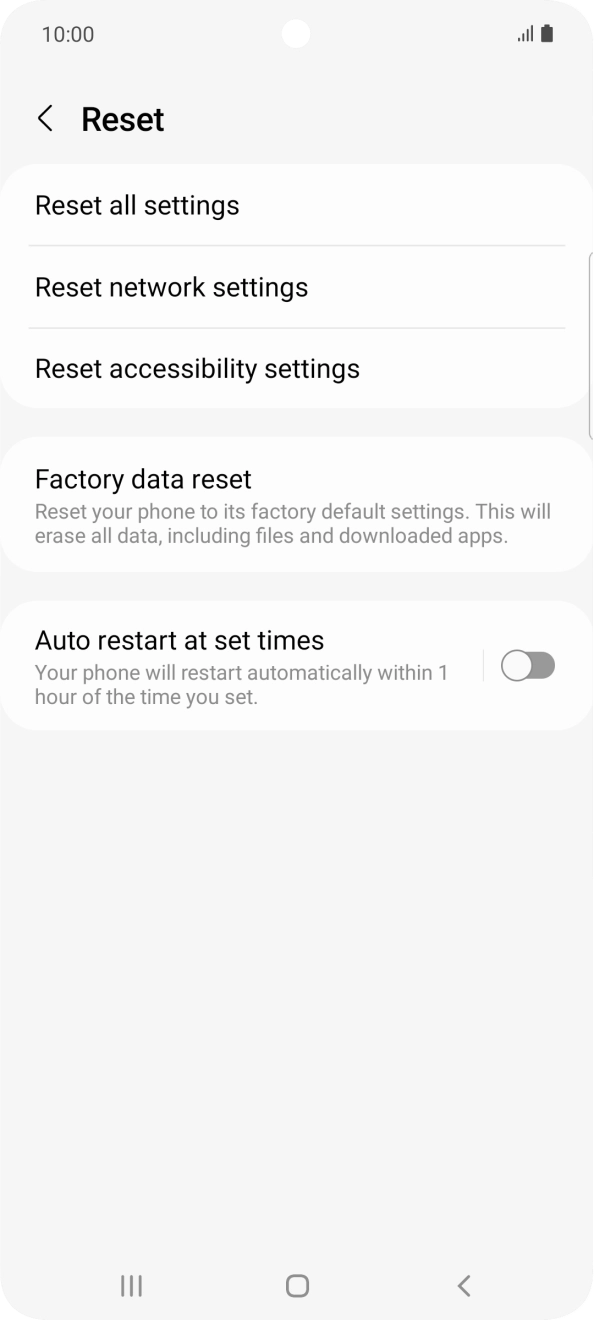 Press Factory data reset.