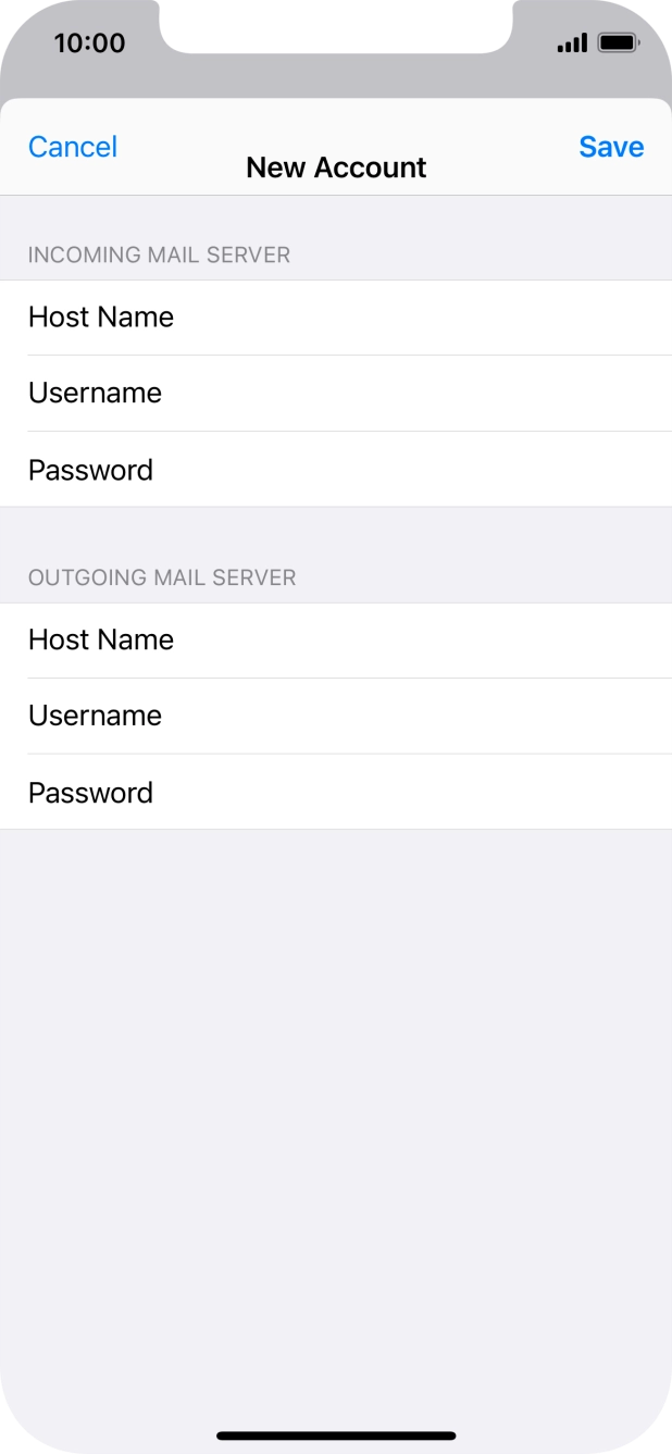 Press Save. Your email account has now been set up. To select more settings for incoming and outgoing server, proceed with the following steps. Press Save. Your email account has now been set up. To select more settings for incoming and outgoing server, proceed with the following steps.