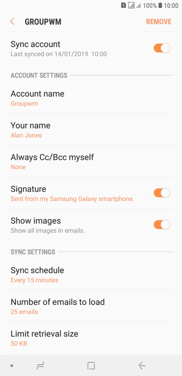 Press the indicator next to 'Sync account' to turn on the function.
