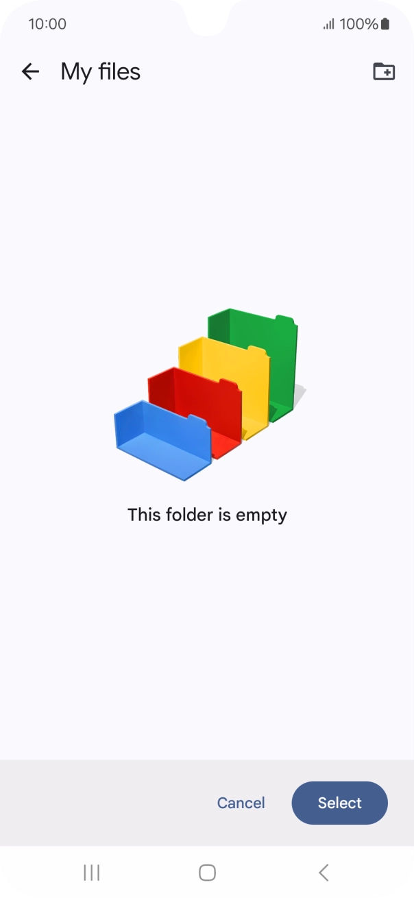 To create a new folder, press the new folder icon and follow the instructions on the screen to create a new folder. To create a new folder, press the new folder icon and follow the instructions on the screen to create a new folder.
