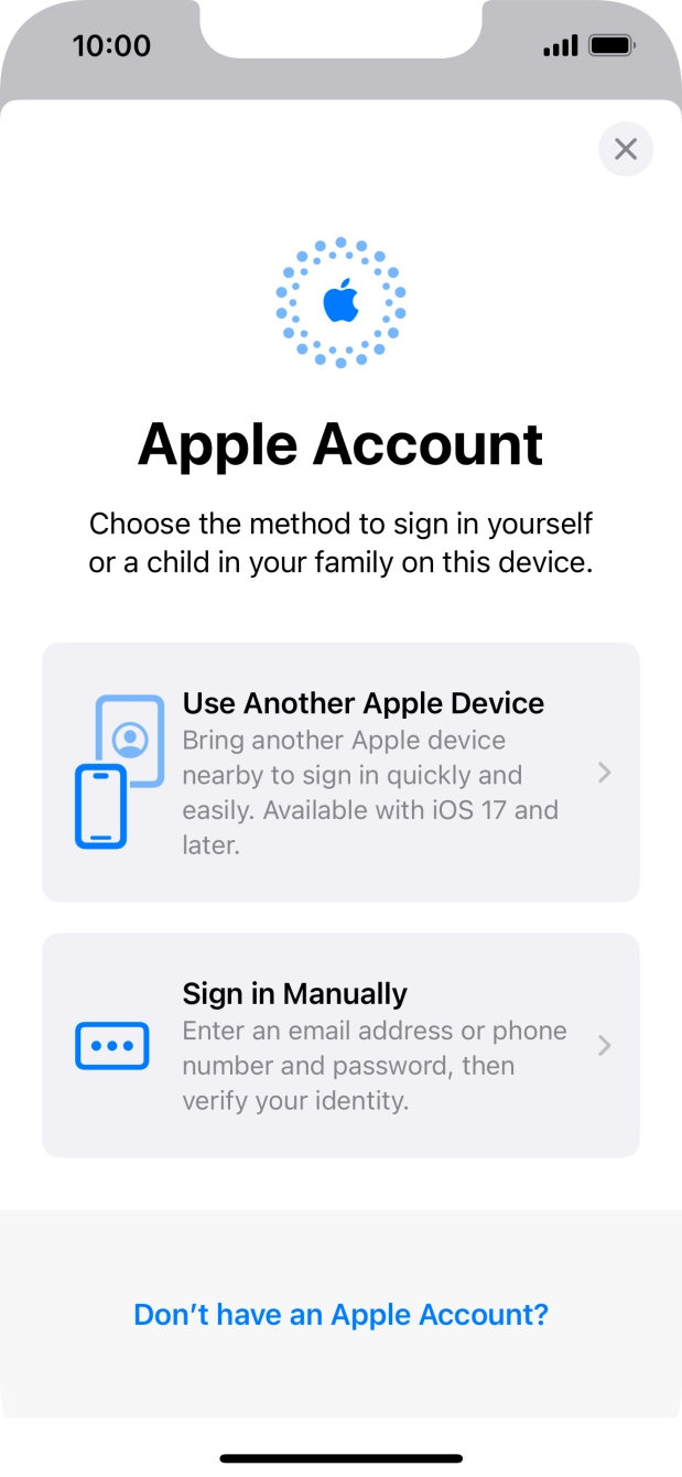 Press Sign in Manually.