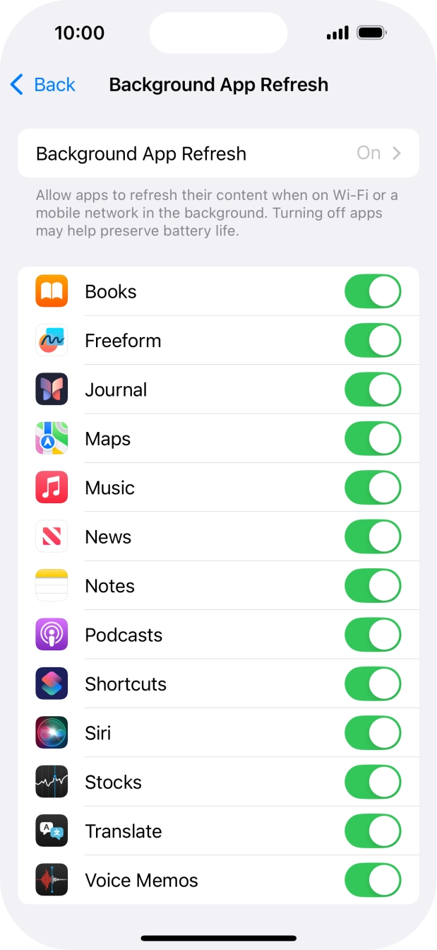 Press Background App Refresh. Press Background App Refresh.