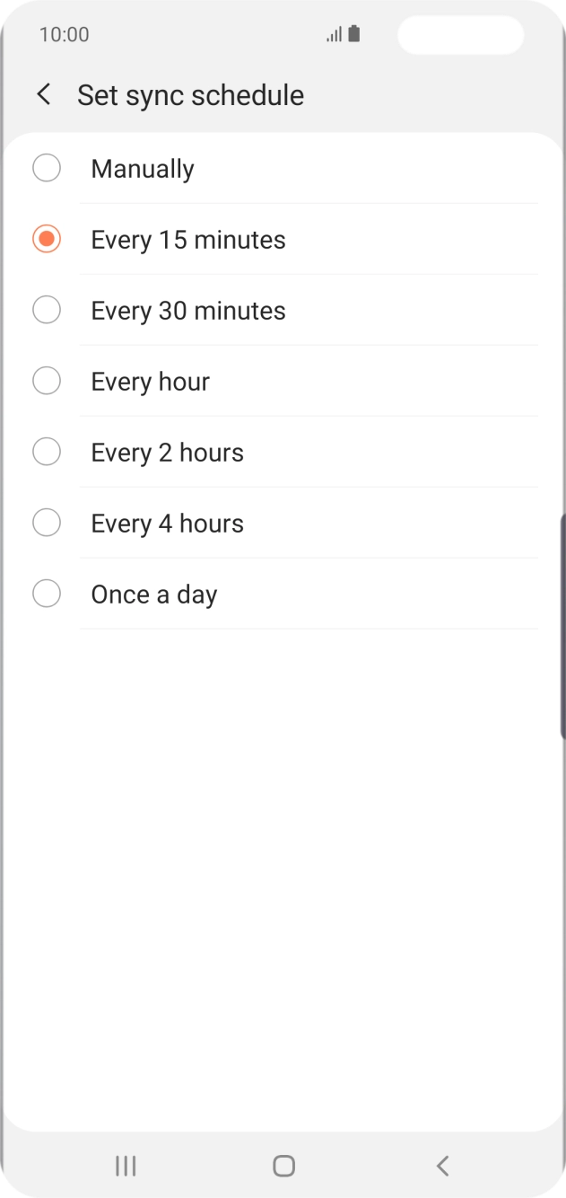 Press the required setting. Press the required setting.