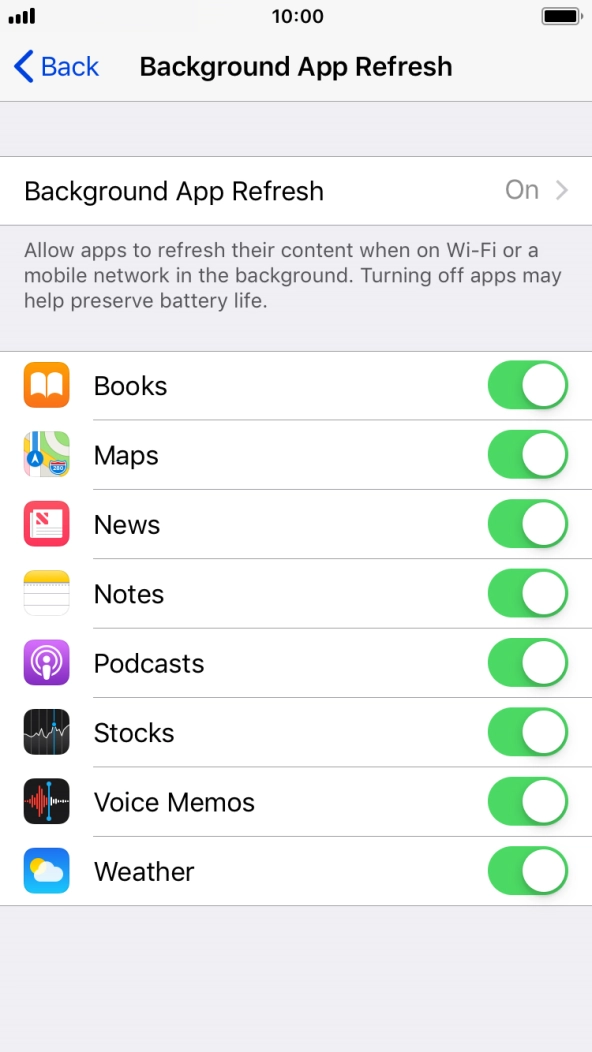Press Background App Refresh. Press Background App Refresh.