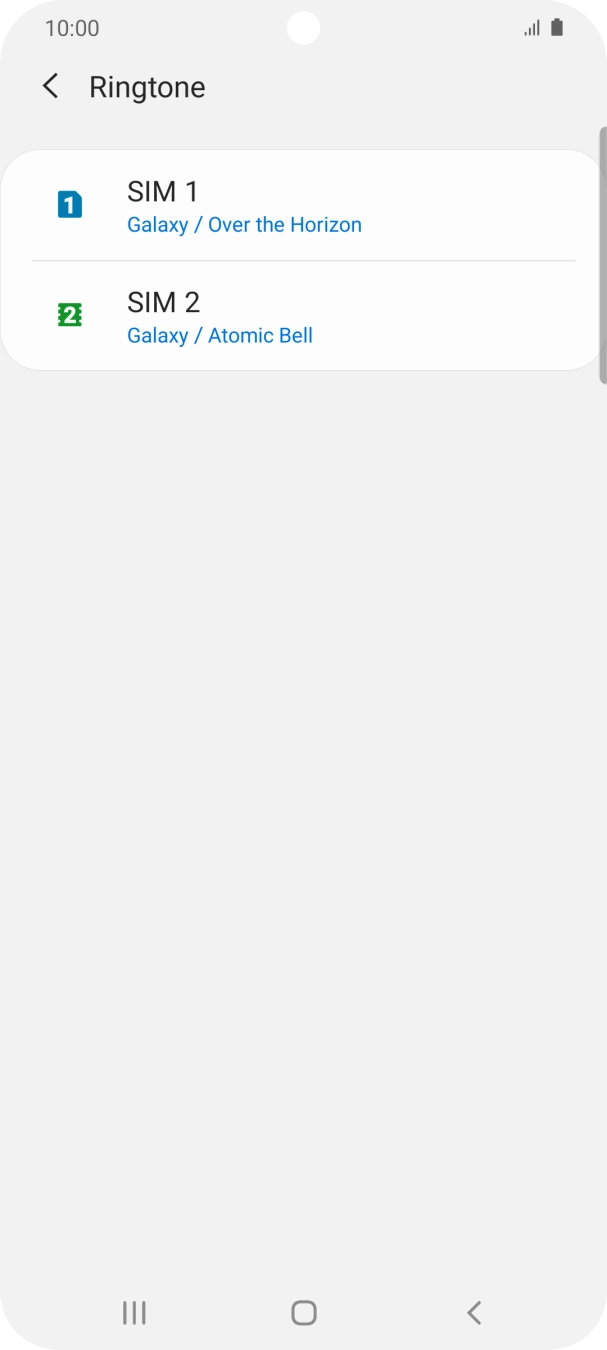 Press the name of the SIM.