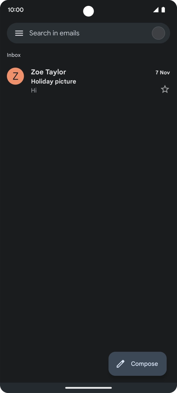 Press the email account icon.